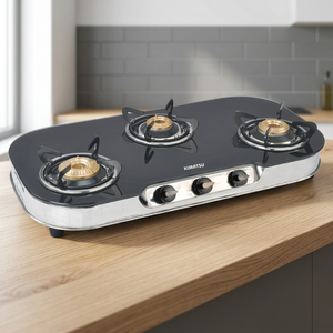 Nueva Cocina de Gas Portátil de 3 Quemadores con Superficie de Vidrio, Control Digital y Protección Contra Apagado de Llama para Uso en Hoteles y Hogares - Product Image 2