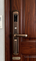 Smart Lock with Fingerprint Password Key Memory Card Unlock for Stainless Steel & Brass Doors-Villa Use
