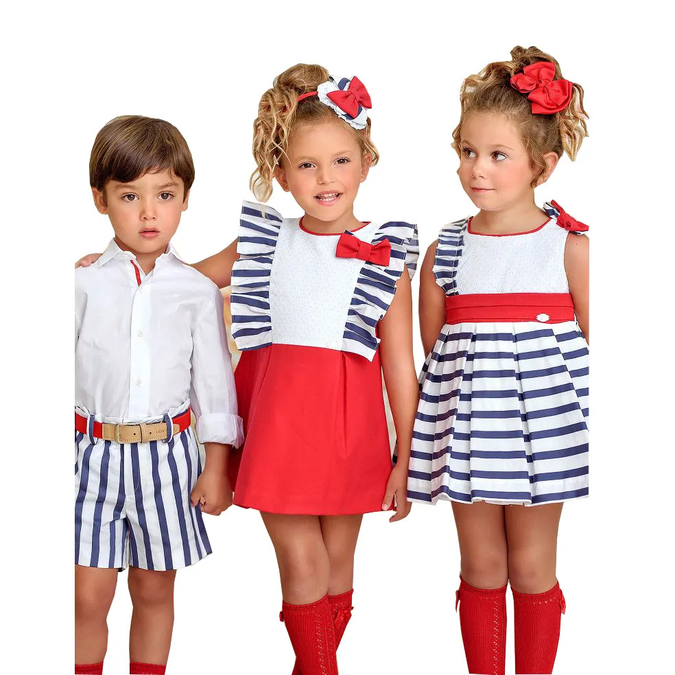 Private Label European Collection Toddler Baby Girl Dress Summer Fashion Ruffle Children's Clothing Girls Dress Factory