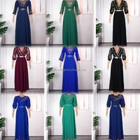 Robe longue plissée en satin à motif floral vintage pour femme, style arabe de Dubaï, collection été 2026