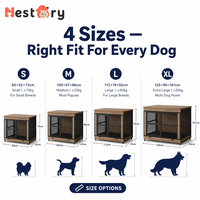 Lit/Cage de Luxe en Acier et Bois pour Animaux de Compagnie – Utilisation Intérieure/Extérieure – Petites/Moyennes/Grandes Tailles – Plateau en Plastique Épais Anti-Morsure – Fermeture à Boutons
