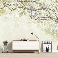 Mural Dinding Art Deco Still Life Putih Wallpaper Bunga Segar Ruang Tamu Dinding TV Kamar Tidur Dekorasi Rumah Dekorasi Latar Belakang Kustom