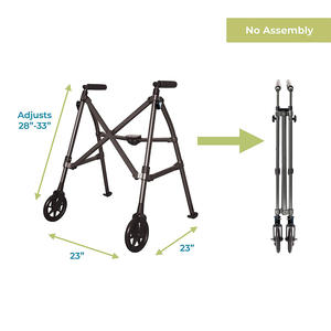 Andador plegable ligero <span class=keywords><strong>Junior</strong></span> para personas mayores y adultos, andador compacto plegable para movilidad de nogal negro - Product Image 2