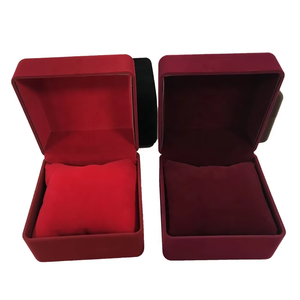 Wholesale Custom Logo <b>Watch</b> Boxes & <b>Cases</b> with Velvet Surface & Inner Lining Velvet , Small Size Red <b>Watch</b> <b>case</b> in Square Shape - Product Image 1