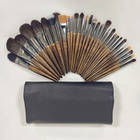 Ensemble de pinceaux de maquillage professionnels en cheveux synthétiques de marque privée, 30 pièces, manche en bois, kit de correcteur pour le visage
