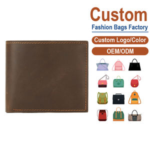 Cartera bifold de cuero Crazy Horse marrón para hombre con monedero con broche |   Fabricación Personalizada OEM/ODM para Marcas de Lujo y de Herencia - Product Image 1