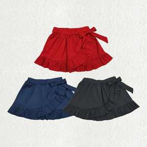 ชุดโยคะออกกำลังกาย 3 สี ชุดกระโปรงโยคะสีแดงล้วนประดับโบว์ลูกไม้ กระโปรงฤดูร้อนสำหรับเด็กผู้หญิง - Product Image 1