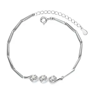 2024 New Arrived Fashion Jewelry Birthday Gift AAA Cubic Zirconia Really 925 Sterling Silver Bracelet For Women