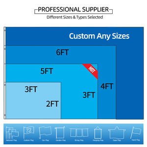 Drapeau international 3x5 pieds de style fanion en polyester, tous pays, pour événements sportifs, impression sérigraphique, imperméable, écologique - Product Image 3