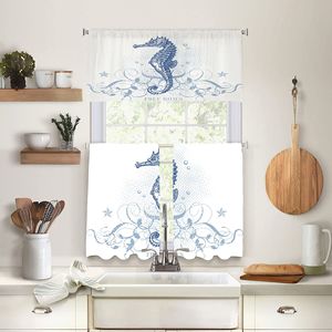 Rideaux de cuisine à motif de marbre Rideaux de fenêtre et cantonnières Ensemble de 3 rideaux à niveaux courts à <span class=keywords><strong>fond</strong></span> d'art moderne pour la cuisine - Product Image 6