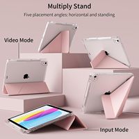 Étui de protection pour tablette avec coque arrière transparente multi-angles, antichoc, Smart Folio pour iPad A16 11e génération 11 pouces 2025 iPad 10e génération 10,9 pouces