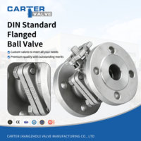 Válvula de bola con brida DIN Carter OEM de acero al carbono WCB, accionamiento eléctrico, asiento metálico, para vapor y gas a alta temperatura, paso completo PN40