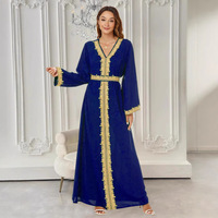 Robe longue arabe élégante pour femmes du Moyen-Orient et européennes Abaya modeste Robe de Dubai pour tenue de voyage saoudienne