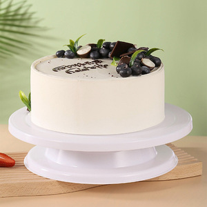 Piatto Girevole per Torte a 360 Gradi in PP Bianco, Riutilizzabile, Non Tossico, Lavabile a Mano, <span class=keywords><strong>Design</strong></span> per Uso Alimentare, per Cucina, Ristorante, Pasticceria - Product Image 2