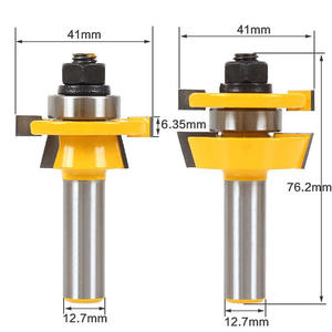 3pcs Mata Bor Router Tongue Groove 1/2 Shank untuk Panel Kabinet Terangkat - Product Image 2
