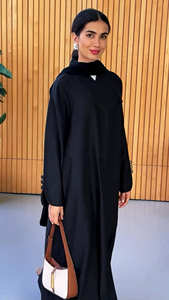 Loriya 2025 élégant nouveau Abaya ouvert Kimono Cardigan en gros femmes vêtements islamiques couleurs unies pour l'automne pour Dubaï <span class=keywords><strong>Turquie</strong></span> - Product Image 3