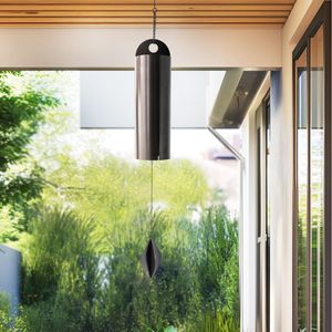 Carillons éoliens modernes Db en métal brossé, résonance profonde, décoration suspendue pour patio extérieur et jardin, forme irrégulière - Product Image 5