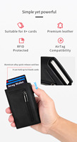 Dompet Kartu RFID PU Zipper Multifungsi Sederhana Lipat Dua Unisex, Tempat Kartu & ID, Model Terbaru