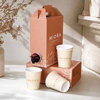 Emballage de luxe écologique personnalisé pour capsules de boissons à emporter, boîte en carton jetable pour grains de café