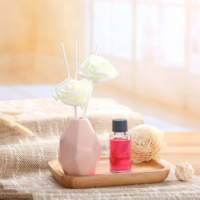 30ML Sola Flower Aromatherapy Aroma Rose Reed Oil Diffuser Sticks Set With Ceramic Bottle