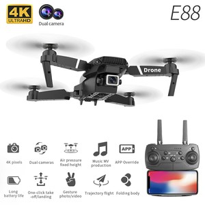RC có thể gập lại quadcopter dron Máy bay trực thăng đồ chơi Quà Tặng E88 Pro Wifi FPV drone góc rộng HD 4K máy ảnh Drone với chiều cao giữ - Product Image 2