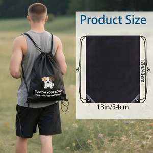 Personalized Gym String Backpack Customize Logo Size Color Promotional <b>Drawstring</b> Gym Bag Nylon Polyester Backpack - Product Image 6
