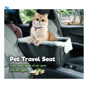 YOBO Customize Pet Portable Travel Small Dog Car Booster Armrest Middle Center Console Seat With Belt
