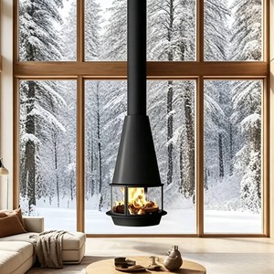 Cheminée artistique au design personnalisable pour un intérieur sur mesure, cadre en acier durable, cheminée artistique haut de gamme pour projet commercial - Product Image 1