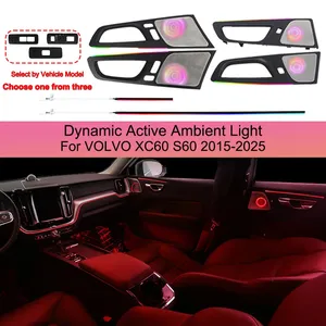 Kit d'éclairage d'ambiance cristallin RGB pour <span class=keywords><strong>Volvo</strong></span> <span class=keywords><strong>XC60</strong></span> S60 2015-2025, panneau <span class=keywords><strong>LED</strong></span> intérieur, mise à niveau <span class=keywords><strong>LED</strong></span>, contrôle par application, style OEM - Product Image 1