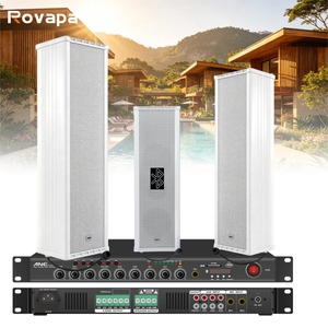 Sistema de PA para Exteriores de Fácil Instalación, Altavoz de Columna Impermeable para Montaje en Pared, Mezclador Bluetooth, Amplificador Multizona <span class=keywords><strong>BGM</strong></span> - Product Image 1