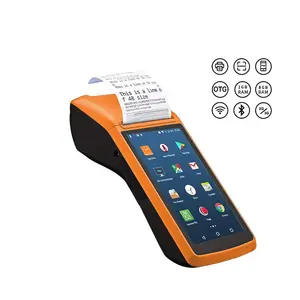 Custom 5.5 Inch Android Handheld Cash Register Pos Checkout Scanner Machine Mobile Transfer Touch Pos Terminal With Printer