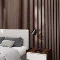 Panneau acoustique en bois à lattes en MDF de style moderne, 100 % fibre de polyester, écologique, haute réduction du bruit, pour écoles, hôtels, appartements