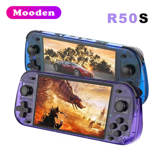 L R50S Retro Handheld Video Game Console Linux Wifi 5.1 Inch Screen 64G Portable Handheld Game Player for Kid Christmas Gift