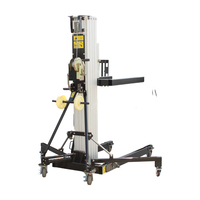 Treuil manuel portable alimenté par batterie au plomb, plateforme en alliage d'aluminium à mât unique, hauteur maximale de 8 m pour la distribution et le stockage en entrepôt