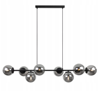 JACKSUN Suspension Moléculaire Moderne Nordique Magic Bean, Luminaire Suspendu Longue Ligne Gris Fumé pour Salle à Manger, 130cm, 8 Lumières