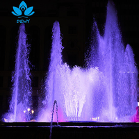 Fontaine musicale dansante extérieure SS304 avec jets d'arc LED dorés programmables, à économie d'énergie, pour projet de place emblématique