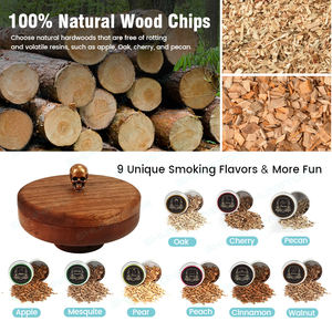 ホットプレミアムウッドカクテルウイスキースモーカーインフューザーキット、トーチとスモーキングウッドチップスギフト紙箱ウイスキーギフト男性用 - Product Image 3