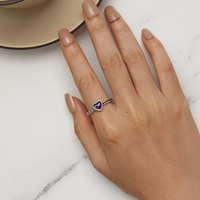 Eenvoudige Gedraaide Hartvormige Open Ring Creatieve Temperatuurgevoelige Stenen Kleurveranderende Liefde S925 Zilveren Ring
