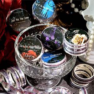 Juego de <span class=keywords><strong>3</strong></span> rollos de cintas PET Underworld Night Shadow Series Dark Theme Handbook Material Loop Stickers - Product Image 4