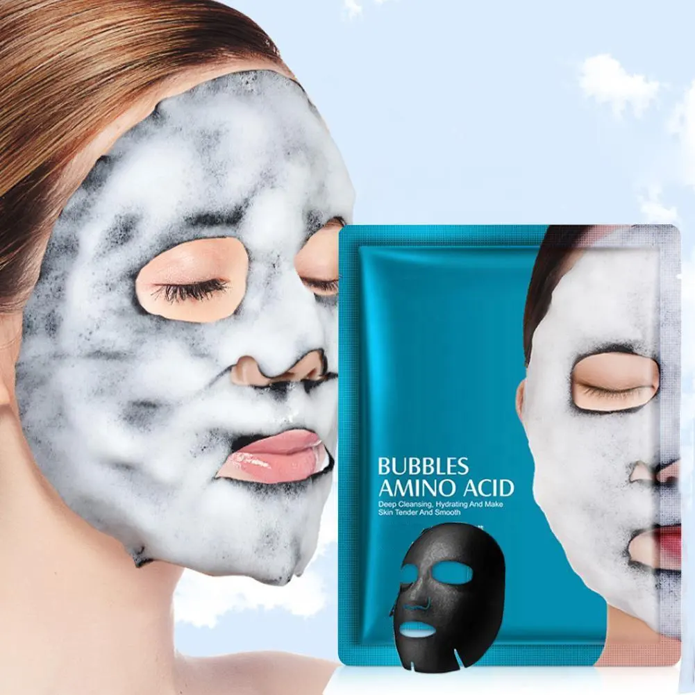OEM/ODM Beauty Amino Acid Bamboo Charcoal Bubble Mask Moisturizing Moisturizer Moisturizing Oil Control Sheet Mask