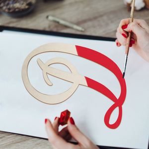 Décoration murale DIY à suspendre à la porte, lettres en bois pour calligraphie, monogramme, décoration d'anniversaire, de mariage, alphabet - Product Image 2