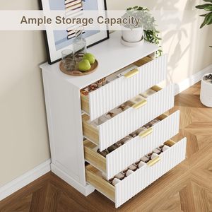 Mueble <span class=keywords><strong>de</strong></span> <span class=keywords><strong>Entrada</strong></span> Personalizado con 4 Cajones para Dormitorio, Cómoda con Tiradores Metálicos, Cajonera <span class=keywords><strong>de</strong></span> Madera para Sala <span class=keywords><strong>de</strong></span> Estar - Product Image 2
