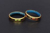 Bague en cuivre plaqué or vintage de coupe ovale en émail cloisonné, artisanat chinois caractéristique, cadeau en gros 2024