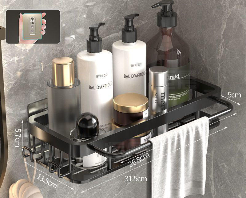 3 อลูมิเนียมสีดำพร้อมแกนตะขอคงที่