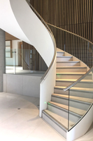 CBMMart Escalier d'intérieur en bois de chêne massif haut de gamme personnalisé 2024 Escalier en bois massif rotatif en métal Petit escalier en colimaçon