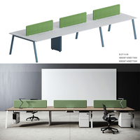 Design moderne MFC Bureau en bois extensible Bureau du personnel Convertible Coworking Workstation pour l'école l'hôpital Utilisation directe en usine