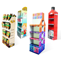 Support d'affichage au sol pliable et portable personnalisé, présentoir de vente au détail moderne en carton pour les articles de confiserie, les collations et les aliments