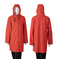 Imperméable long léger en PU avec logo personnalisé, certifié BSCI, pour femmes et hommes, avec capuche, imperméable, pour l'extérieur