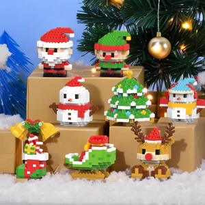 Cadeau de noël Micro particules blocs de construction père noël jouets éducatifs garçons renne bonhomme de neige <span class=keywords><strong>Puzzle</strong></span> - Product Image 3