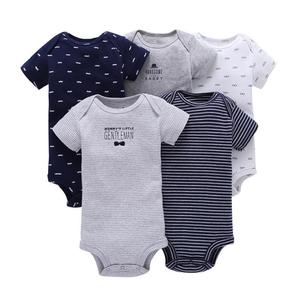 Conjunto de 5 Bodys de Algodón de Manga Corta para Bebé, Ropa de Verano Económica para Recién Nacidos, Ropa para Niños Pequeños, Ropa para Bebés Niños - Product Image 3